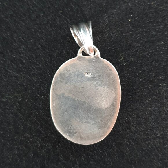 Bold Vintage Southwestern 925 Silver Natural Turquoise Statement Pendant - Picture 8 of 12